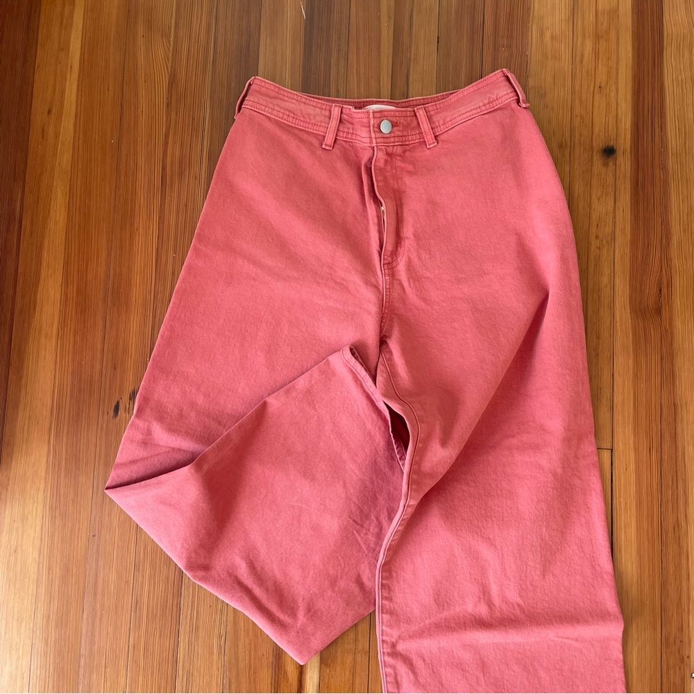 Sailor Wide-Leg Faded Red Pants